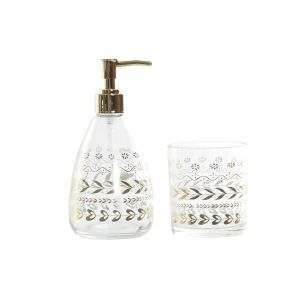 Set 2 baño de cristal y abs 9x9x18cm
