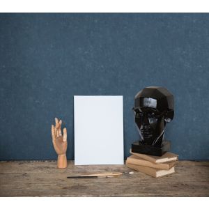 Papel pintado tnt liso con efecto terciopelo azul