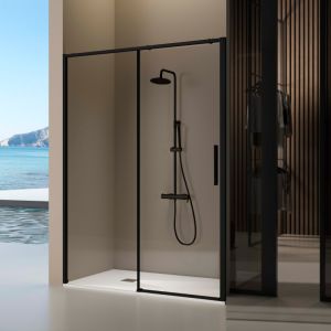 Mampara frontal serie delta - negro mate -  151-153.6 cm - reversible