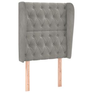 vidaXL cabecero con orejas de terciopelo gris claro 83x23x118/128 cm