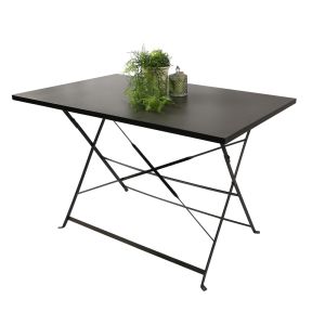 Mesa de jardín rectangular plegable – 110x70x70 cm – metal gris – práctica