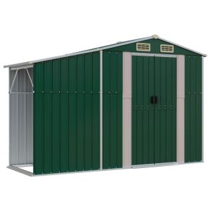 vidaXL cobertizo de jardín acero galvanizado verde 277x93x179 cm