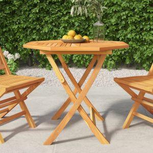 Mesa de jardín plegable madera de teca maciza 85x85x76 cm es3739