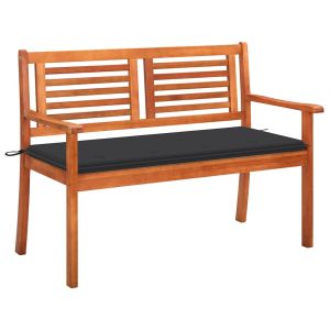 Banco de jardín 2 plazas madera maciza eucalipto y cojín 120 cm joy122237