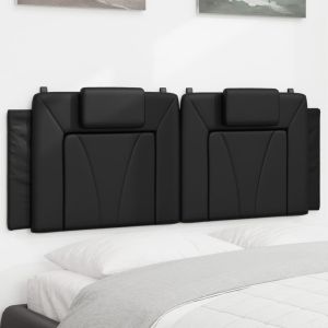 Cabecero de cama acolchado cuero sintético negro 140 cm eso8202
