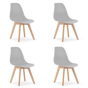 Valora silla kito comedor ergonómico madera gris x4