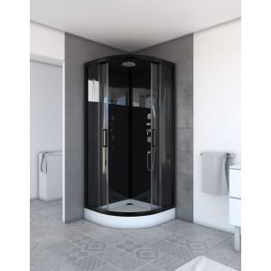 Cabina ducha 1/4 circulo 90x90x215cm- mirror space round
