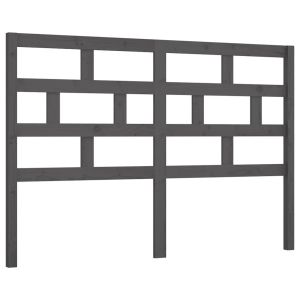vidaXL cabecero de cama madera maciza de pino gris 126x4x100 cm