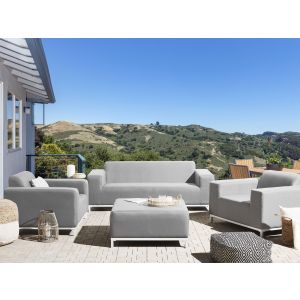 Conjunto de jardín con mesa 5 plazas rovigo gris claro