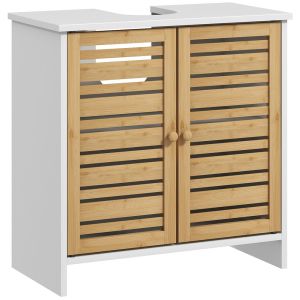 Mueble bajo lavabo 60x30x60 cm bambú, mdf multicolor Homcom, hogar - baño