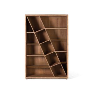 Librería de madera de acacia en color natural 120 cm