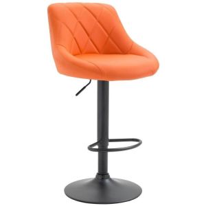 Taburete de bar regulable - polipiel naranja - 1 ud.