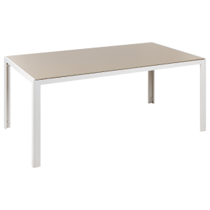 Mesa de jardín catania 160 cm 91 cm vidrio beige
