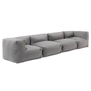 Oviala - sofá modular con 2 sillones y 2 esquinas grises