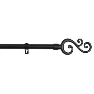 Barra de forja extensible y decorativa (negro, 160-310cm forma s)