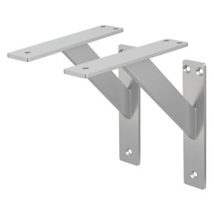 Set de 2x soporte de estante 180x180 mm plata de aluminio