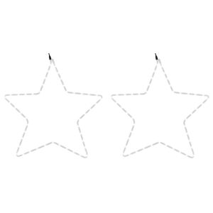 vidaXL figuras estrellas navidad con 48 LED 2 uds blanco cálido 56cm