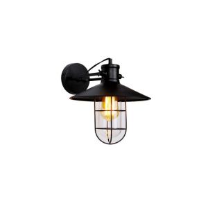 Aplique de pared metalico vintage E27 60w color negro ø32x37x27,5cm