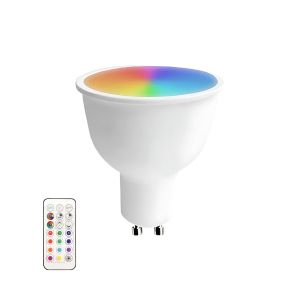 Bombilla LED spotlight gu10 6w equi.40w 470lm rgb con mando a distancia