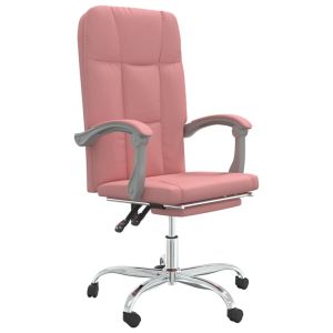 Silla de oficina de piel sintética rosa con asiento