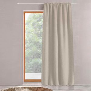 Cortina fruncida efecto lino beige 140x280cm mervora