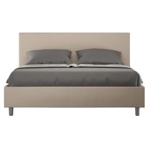 Cama doble con cabecero - 160x200 cm - taupe