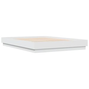 vidaXL estructura de cama con luces LED blanco 160x200 cm