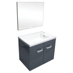 Ondee - lavamanos epice - con espejo - 50cm - gris - lacado