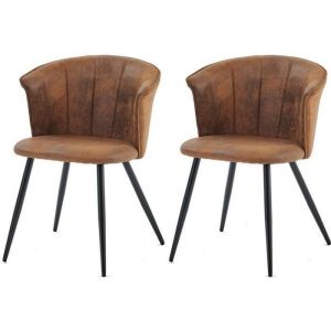 Meubles cosy - pack 2 sillones comedor industriales con brazos