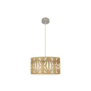 CoLGante katerina 1xE27 niquel/madera clara regx40x40 cm