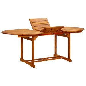 vidaXL mesa de jardín madera maciza de acacia (150-200)x100x75 cm