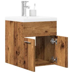 Juego de muebles de baño 2 piezas madera ingeniería envejecida esb6949