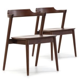 Pack 2 sillas venus color nogal, madera maciza