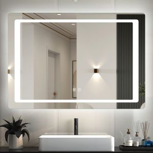 Espejo de baño LED 100×70cm＋antivaho＋interruptor táctil