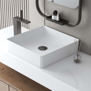 Lavabo de sobreponer ibi cerámica 37,5x13x37,5 cm blanco