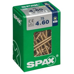 Caja 75 unid. Tornillo madera cabeza plana yellox 4,0x60mm