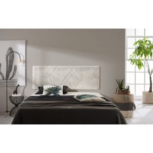 Cabecero 110 rombos tela antimanchas 112x57x5cm blanco roto