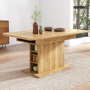 Mesa de comedor extensible tablero de partículas natural 75x110-130x70cm