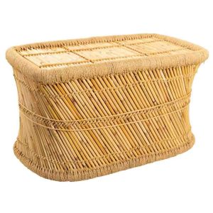 Mesa auxiliar de bambú marrón 79x48x45