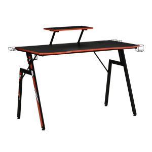 Mesa gaming 120x60x94.5 cm acero, mdf Homcom, oficina - escritorios