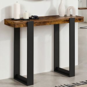Consola vintage bicolor de madera negra - 100x33x75 cm