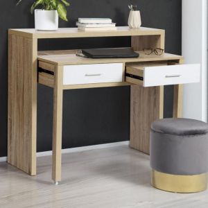 Escritorio extensible - haya blanca - 98,5 x 64 cm