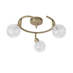 Plafón 3 luces con acabado en cuero elegante y versátil