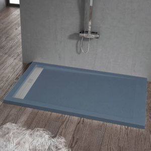 Plato de ducha resina elite antracita  70x110cm rejilla acero inox.