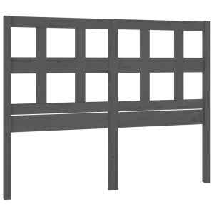 vidaXL cabecero de cama madera maciza de pino gris 125,5x4x100 cm