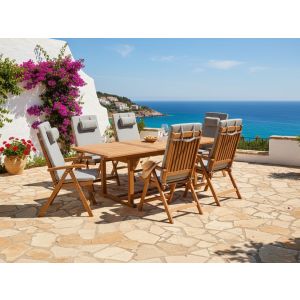 Conjunto de comedor marrón claro java premium