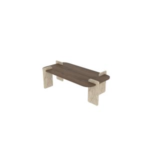Mesa de centro de madera <<leapiri>> - 120 x 60 x 35 cm - marrón