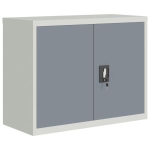 vidaXL armario archivador acero gris claro y gris oscuro 90x40x70 cm