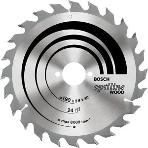 Hoja de sierra circular 160x20x2,6 mm para madera - 24 dientes - bosch - 26