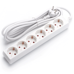 Aigostar regleta 6 enchufes con cable de 1,5m, color blanco
